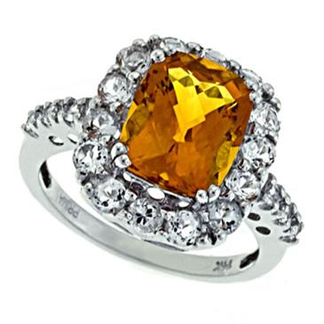 Prima Citrine And White Topaz Ring