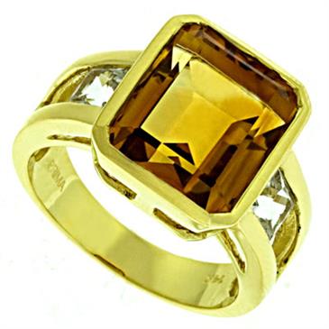 Prima Citrine And White Topaz Ring