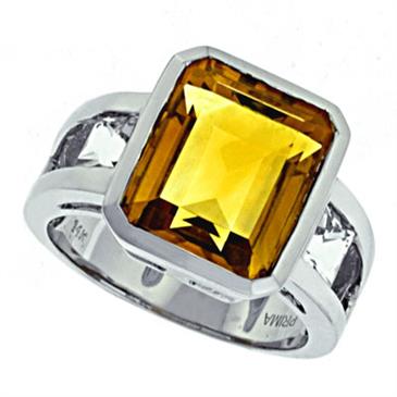 Prima Citrine And White Topaz Ring