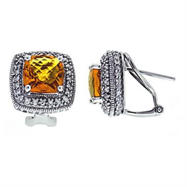 Prima Citrine & Diamond Earrings