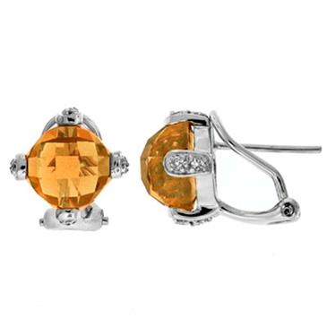 Prima Citrine & Diamond Earrings