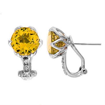 Prima Citrine & Diamond Earrings