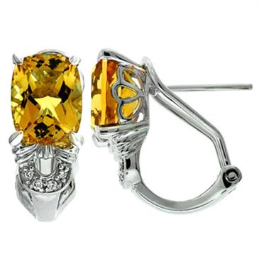 Prima Citrine & Diamond Earrings