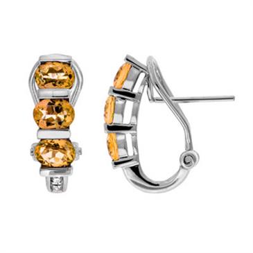 Prima Citrine & Diamond Earrings