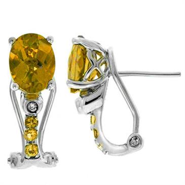 Prima Citrine & Diamond Earrings