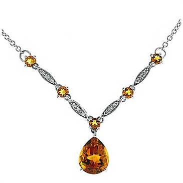 Prima Citrine & Diamond Necklace