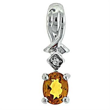 Prima Citrine & Diamond Pendant