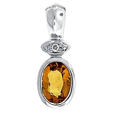 Prima Citrine & Diamond Pendant