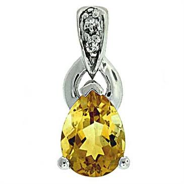 Prima Citrine & Diamond Pendant