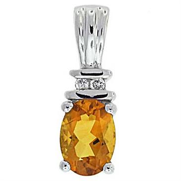 Prima Citrine & Diamond Pendant