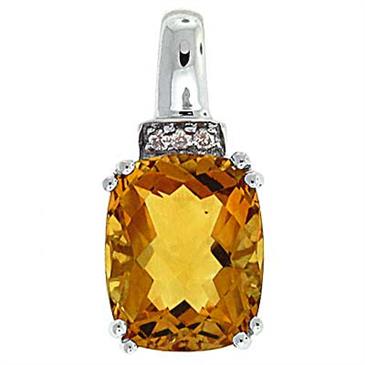 Prima Citrine & Diamond Pendant