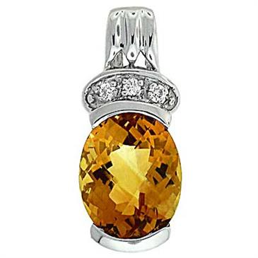 Prima Citrine & Diamond Pendant