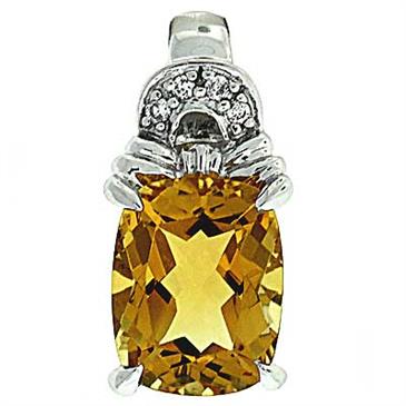 Prima Citrine & Diamond Pendant