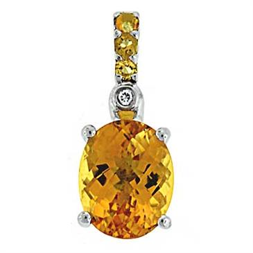 Prima Citrine & Diamond Pendant