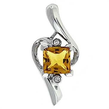 Prima Citrine & Diamond Pendant