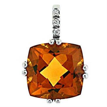 Prima Citrine & Diamond Pendant