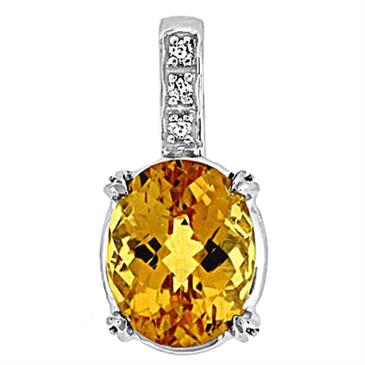 Prima Citrine & Diamond Pendant