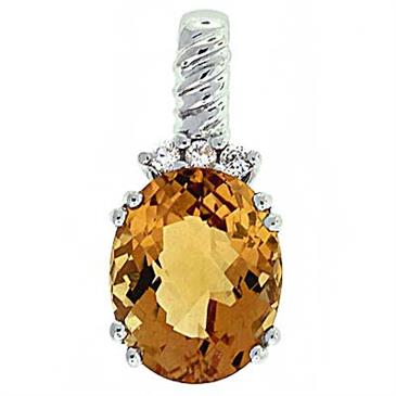 Prima Citrine & Diamond Pendant