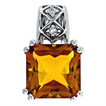 Prima Citrine & Diamond Pendant