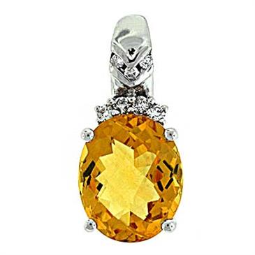 Prima Citrine & Diamond Pendant