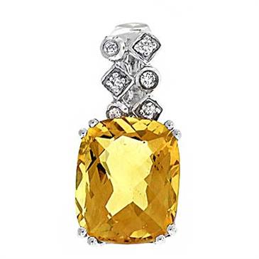 Prima Citrine & Diamond Pendant