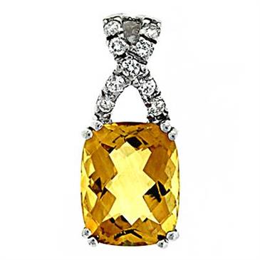 Prima Citrine & Diamond Pendant