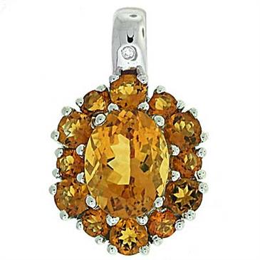 Prima Citrine & Diamond Pendant