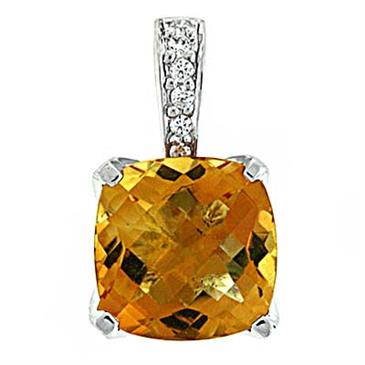 Prima Citrine & Diamond Pendant