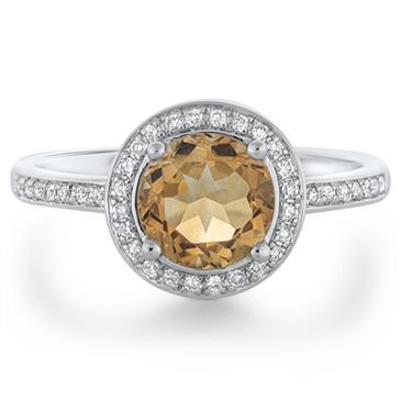 Prima Citrine & Diamond Ring