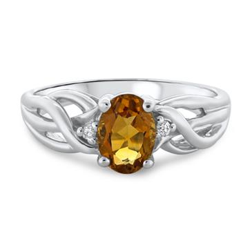 Prima Citrine & Diamond Ring