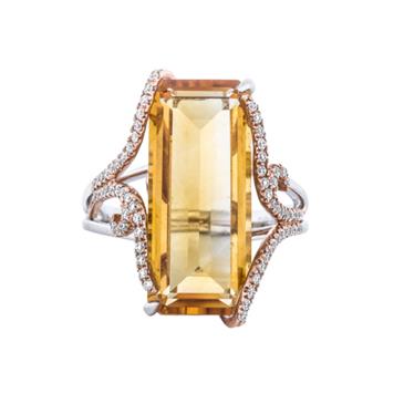 Prima Citrine & Diamond Ring