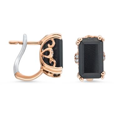 Prima Diamond & Onyx Earrings