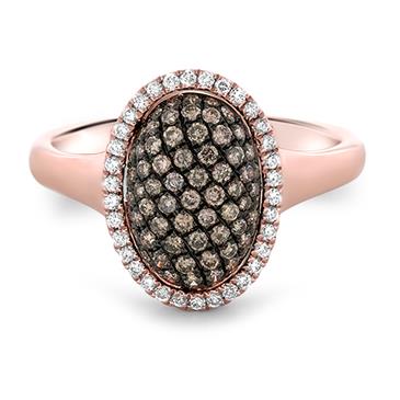 Prima Diamond & Brown Diamond Oval Ring