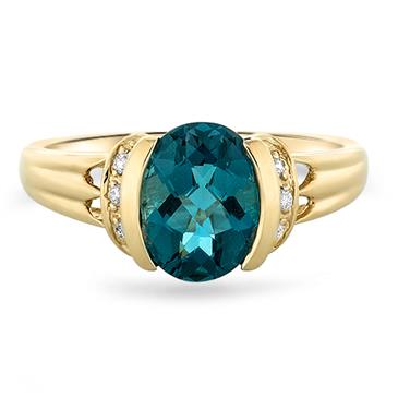 Prima Diamond & London Blue Topaz Ring