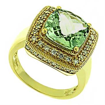 Prima Diamond & Green Amethyst Ring