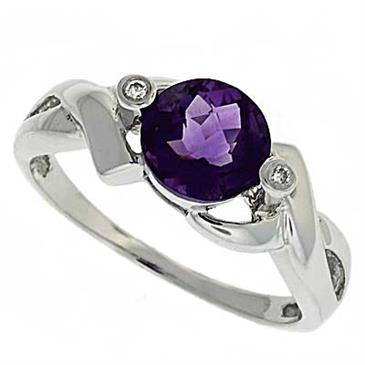 Prima Diamond And Amethyst Ring 