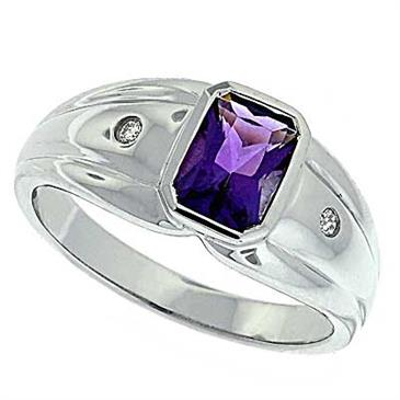 Prima Diamond And Amethyst Ring