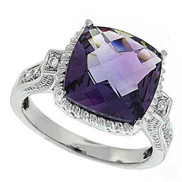 Prima Diamond And Amethyst Ring