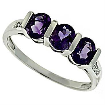 Prima Diamond And Amethyst Ring