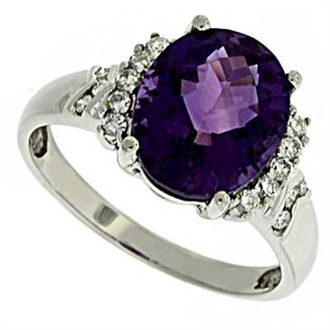 Prima Diamond And Amethyst Ring