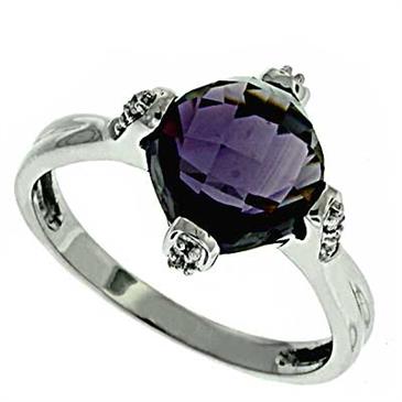 Prima Diamond And Amethyst Ring