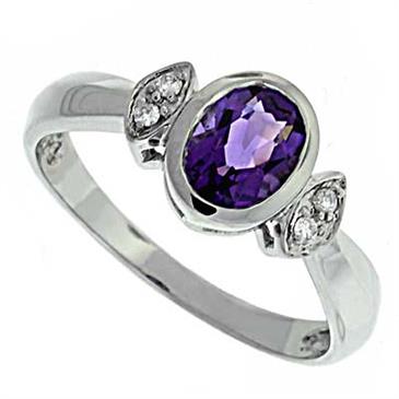 Prima Diamond And Amethyst Ring