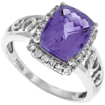 Prima Diamond And Amethyst Ring