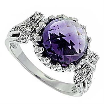 Prima Diamond And Amethyst Ring