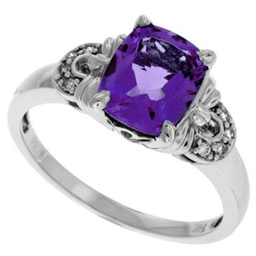 Prima Diamond And Amethyst Ring