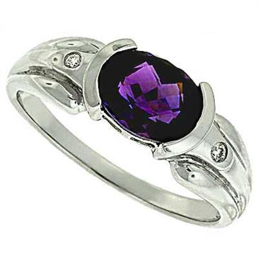 Prima Diamond And Amethyst Ring