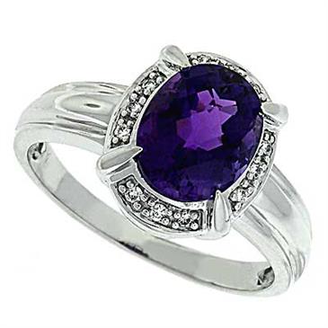 Prima Diamond And Amethyst Ring