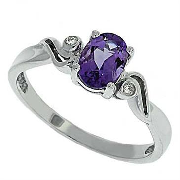 Prima Diamond And Amethyst Ring