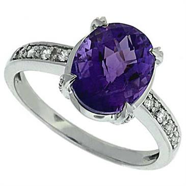 Prima Diamond And Amethyst Ring