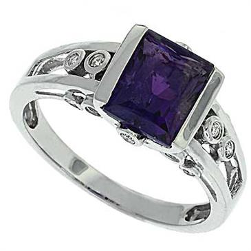 Prima Diamond And Amethyst Ring